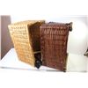 Image 1 : (2) Wicker Baskets w/Wooden Handles (one handle is broken off) Kitchen Utensils