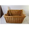 Image 2 : (2) Wicker Baskets w/Wooden Handles (one handle is broken off) Kitchen Utensils