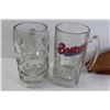 Image 2 : Antique Bottle Opener, (2) Glass Beer Mugs, Misc.