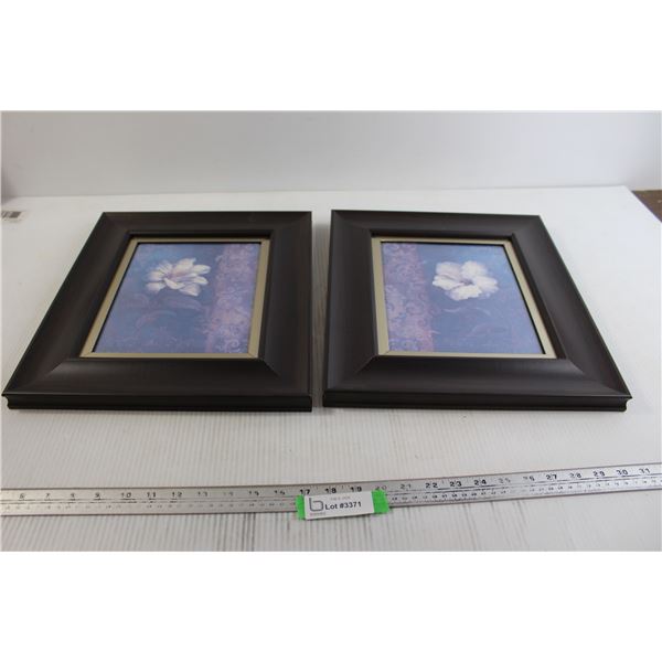 (2) Framed Floral Prints - 13 3/4  x 15 3/4 