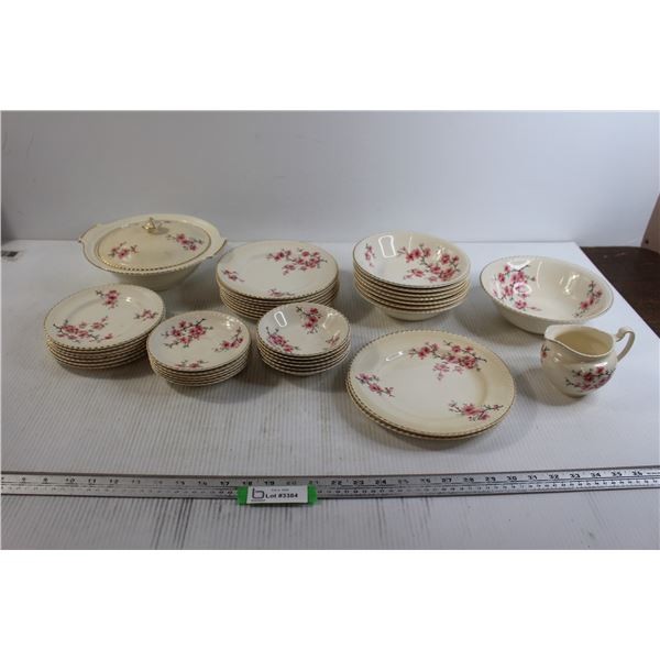 (39) Pieces Old English Johnson Bros Dishware - Some Chips