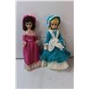 Image 2 : (4) Dolls in Crocheted Dresses, In Storage Case