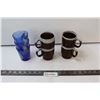 Image 1 : (4) Mugs, (3) Blue Glasses