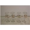 Image 4 : (4) Vintage Atomic Pinwheel and (4) Vintage Peacock Feather Liqueur Glasses