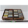 Image 1 : 50+ Cassette Tapes in Holder w/Handles: Kiss, Nazareth, Fleetwood Mac, Misc.
