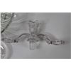 Image 2 : Glass Decanter Topper (3) Clear Glass Candy Bowls, (4) Pinwheel Glass Coasters, Glass Pickle Serving