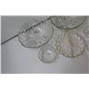 Image 4 : Glass Decanter Topper (3) Clear Glass Candy Bowls, (4) Pinwheel Glass Coasters, Glass Pickle Serving