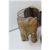 Image 2 : Elephant Plate/Napkin Holder, (5) Mugs, Bamboo Tray