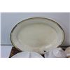 Image 4 : White Ceramic Serving Tray, (2) Glass Serving Bowl & Plate, White Teapot, (2) Made in England Tray/P