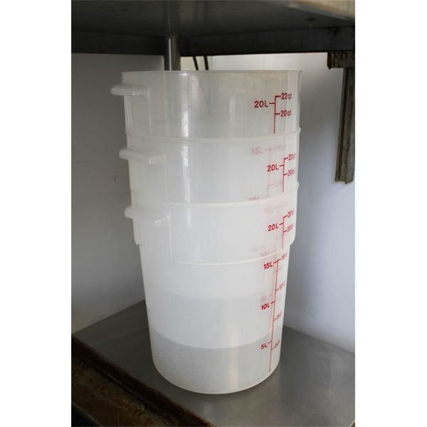THREE 20L MEASURING BUCKETS