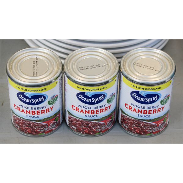 3 OCEAN SPRAY WHOLE BERRY CRANBERRY SAUCE