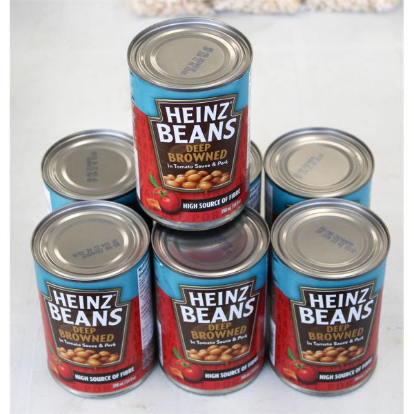 7 HEINZ DEEP BROWN BEANS, 398ML EACH