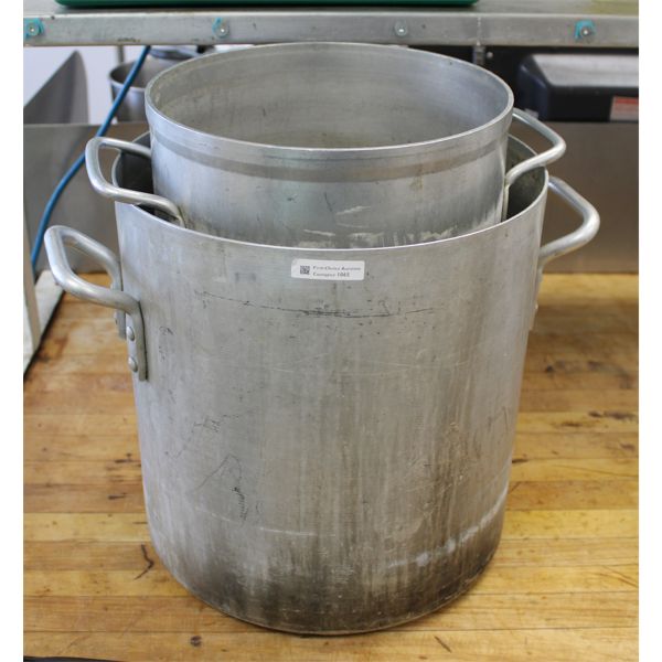 TWO LARGE COOKING POTS