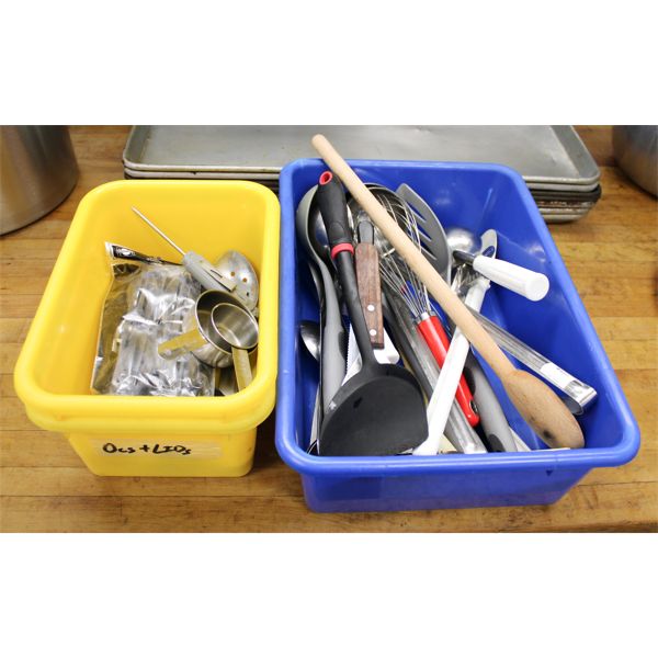 ASSORT. COOKING UTENSILS W/ BINS