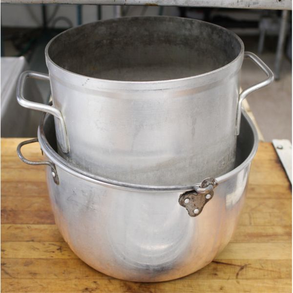 TWO LARGE COOKING POTS