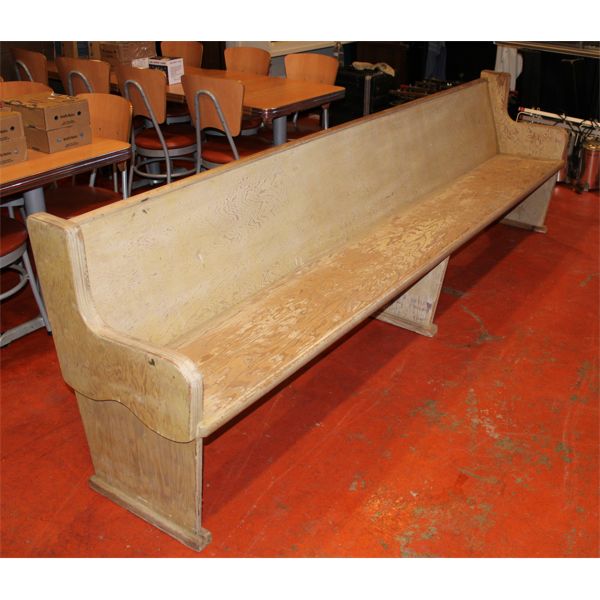 HARD WOOD VINTAGE CHURCH PEW