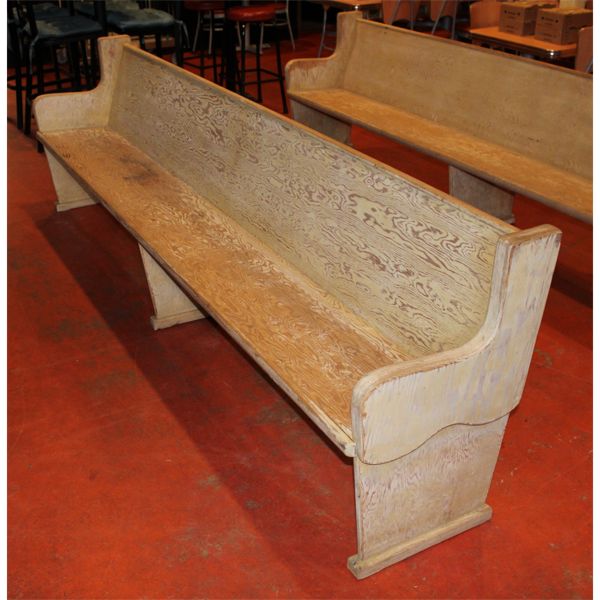 HARD WOOD VINTAGE CHURCH PEW