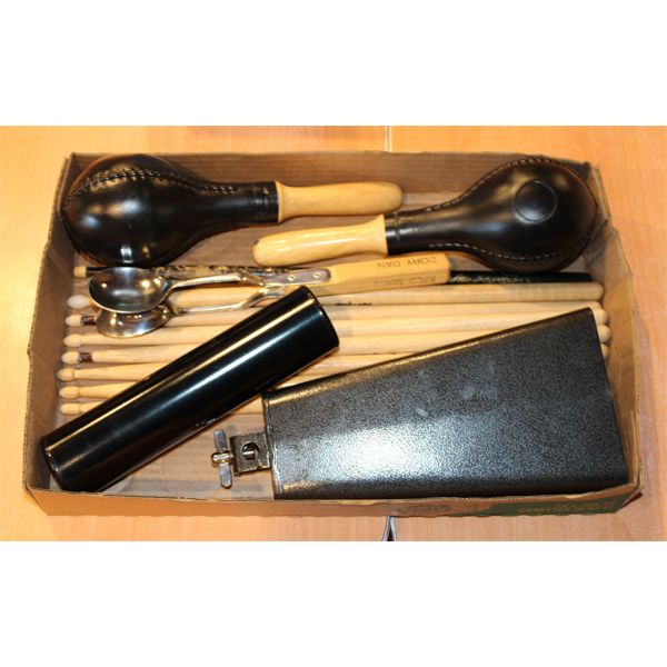 ASSORT. MUSICAL INSTRUMENTS & DRUM STICKS