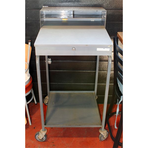 ROLLING LOCKING STORAGE CASE W/ SHELVES