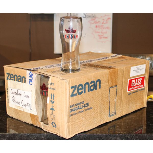 10 MOLSON CANADIAN BEER GLASSES