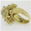 Image 9 : QUALITY Vintage 18K Gold 1.30 ctw Diamond Tiered Textured Cluster Cocktail Ring