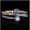 Image 1 : 0.61 ctw SI2 CLARITY CENTER Diamond 14K White Gold Ring (1.14 ctw Diamonds)