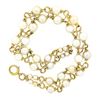 Image 2 : Vintage 14K Gold 6.75" Dual Row Graduating Pearl Figure 8 Infinity Link Bracelet