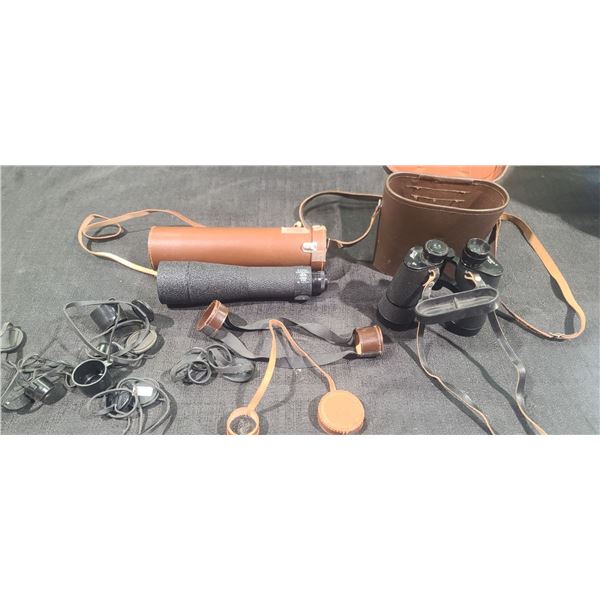 B.NICKEL MARBURG/L VARIABLE 25 X 50 SPOTTING SCOPE AND KERN AARAU FOCALPIN 7 X 50 IN LEATHER CARRYIN