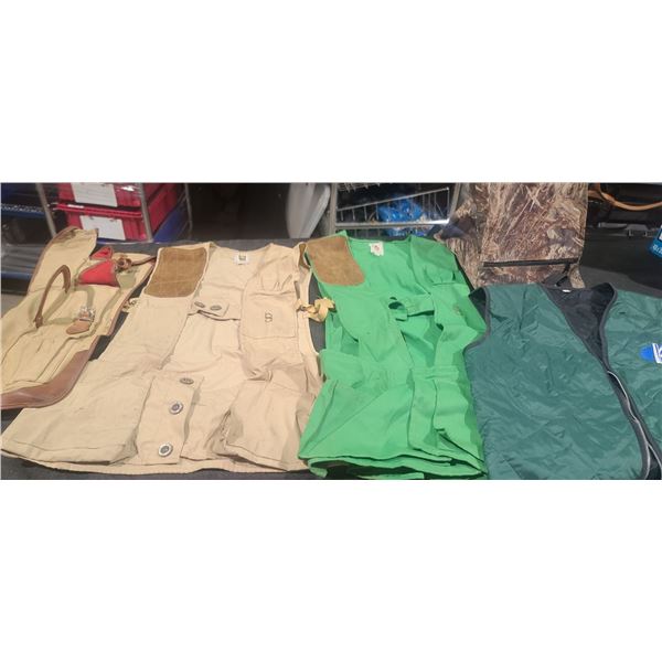 TWO BOB ALLEN PHESANT HUNTING VESTS- ONE HAS BACK CARRIER