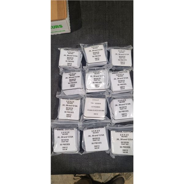 500 2.5 x 2.5" COTTON SWABS .30,.50 AND 12GA PATCHES (50 PER BAG X 10)