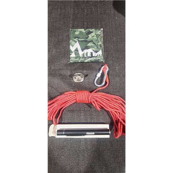 MADE 4 OUTDOORS USB CHARGING LIGHT PEN, FISHING MAGNET AND NECK WARMER/GATOR