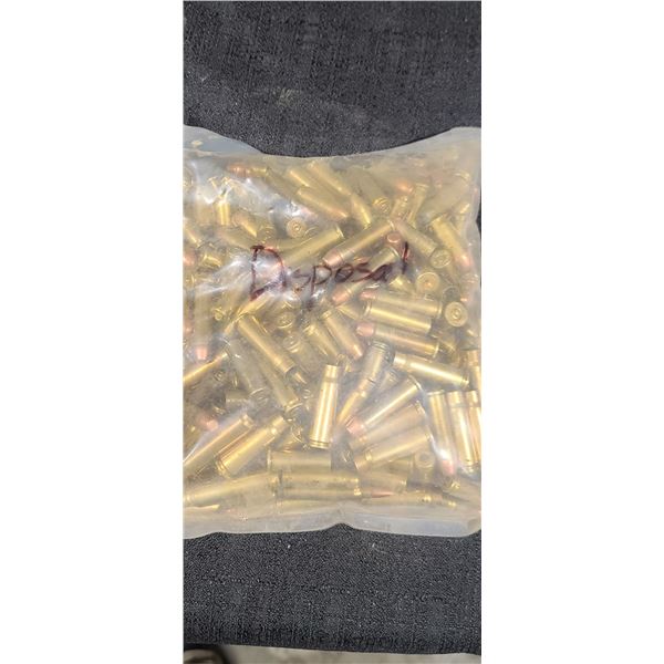 ROUGHLY 10LBS OF FACTORY MISSLOADS A MIX OF RFLE AND PISTOL AMMUNITION  MARKED DISPOSAL. BRASS/BULLE