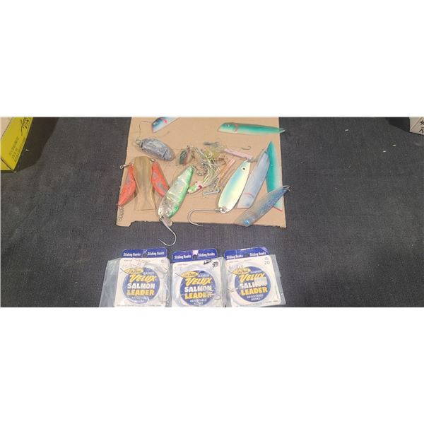 4 1/2" FLASHER LURES, THREE WEIGHTS AND OTHER