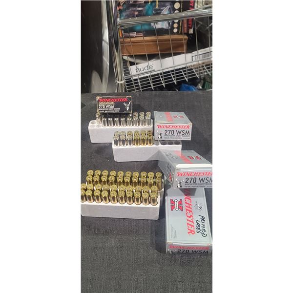 QTY 40 PRIMED .270 WSM CASES AND 29 SPENT .270 WSM BRASS