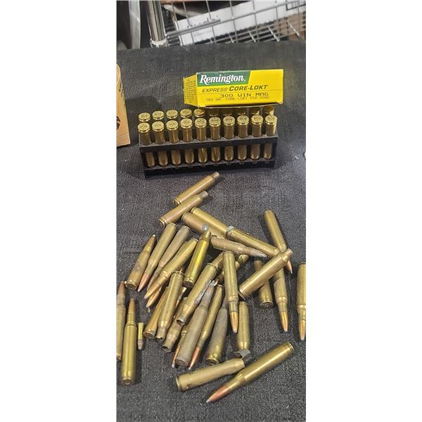 QTY20 30WIN MAG BRASS PLUS A MIX OF HANDLOADS MARKED DESTROY - DO NOT FIRE/SHOOT MOSTLY .270 WSM