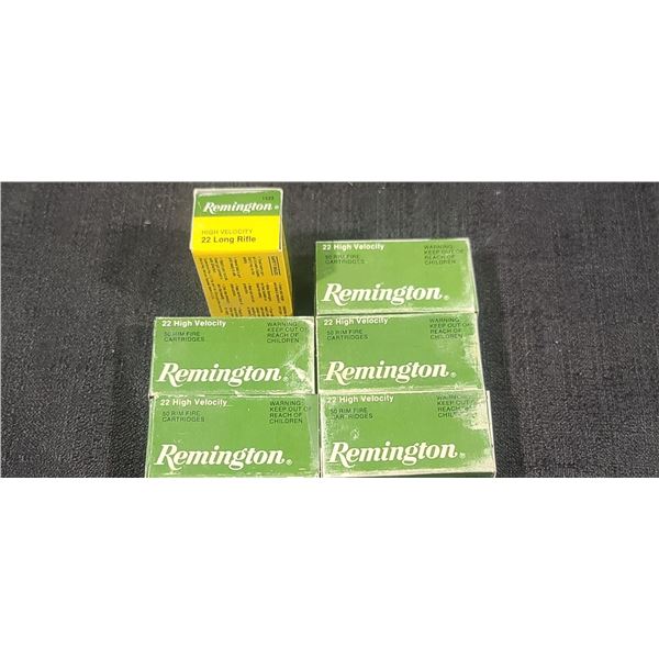 SIX BOXES OF REMINGTON .22L HIGH VELOCITY QTY50 PER BOX (600)