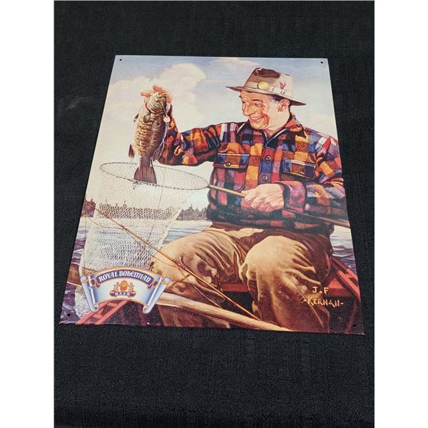 METAL ROYAL BOHEMIAN BEER SIGN BY J.F.KERNAN 12"X 15"