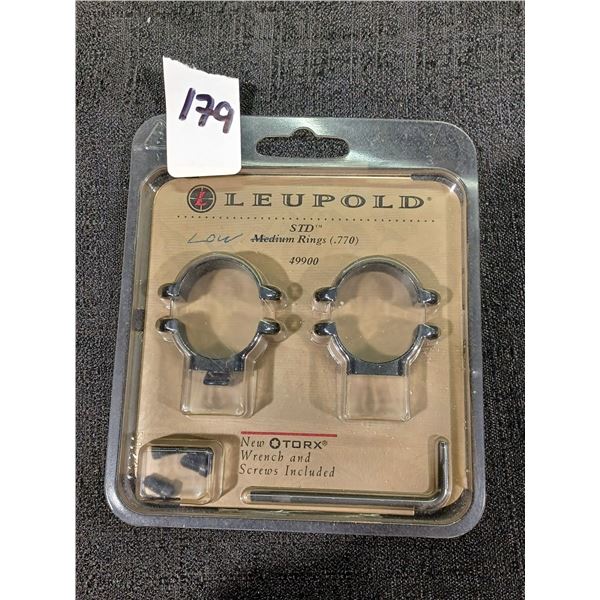 NEW LEUPOLD LOW RISER RINGS MOD 49900