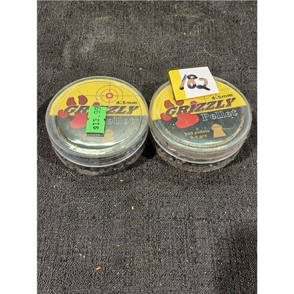 TWO CONTAINERS OF 4.5 MM PELLETS