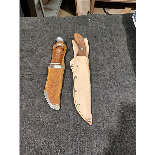 TWO KNIVES- ONE MADE IN FINLAND 4 1/2 INCH BLADE, THE OTHER JAPANESE NORTHCRAFT 6" BLADE