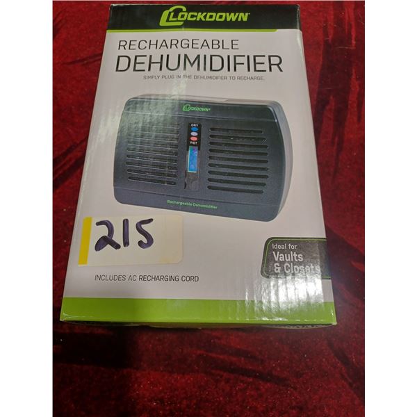 NEW LOCK DOWN RECHARGEABLE DEHUMIDIFIER FOR VAULTS AND CLOSETS