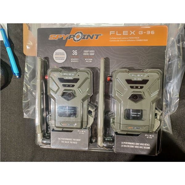 NEW SPYPOINT FLEX G-36 TWIN PACK CELLULAR TRAIL CAMERAS