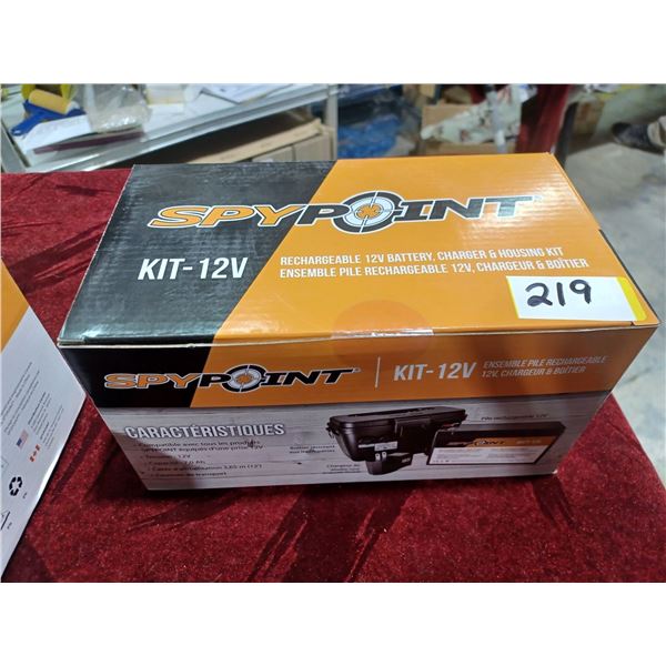 NEW SPYPOINT 12V RECHARGEABLE BATTERY, CHARGER AND HOUSING KIT