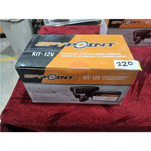 NEW SPYPOINT 12V RECHARGEABLE BATTERY, CHARGER AND HOUSING KIT