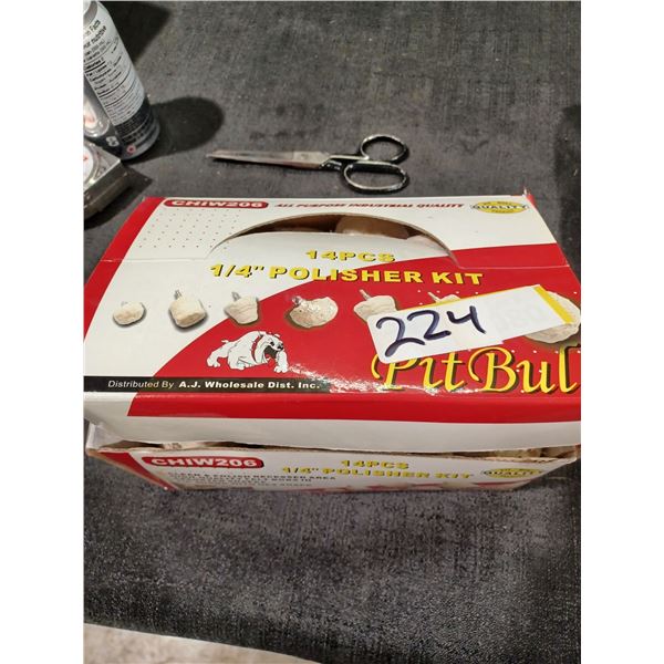 14 PC 1/4 INCH POLISHER KIT WITH ASSORTED POLISHING PADS