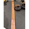 Image 3 : LEATHER AMMO BELT SAYS 36 BUT MORE LIKE 34 SIZE PLUS 2 LEATHER BELTS APPROX SAME SIZE