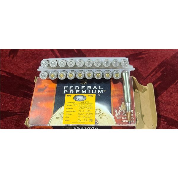 20 HAND LOADED .280 REM SP 150GR - MORE INFO ON LOADS IN PICTURE