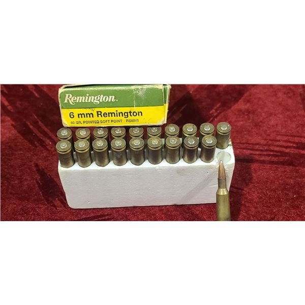 SIX 6MM REM 80GR POINTED SOFT POINT AND 14 6MM BRASS