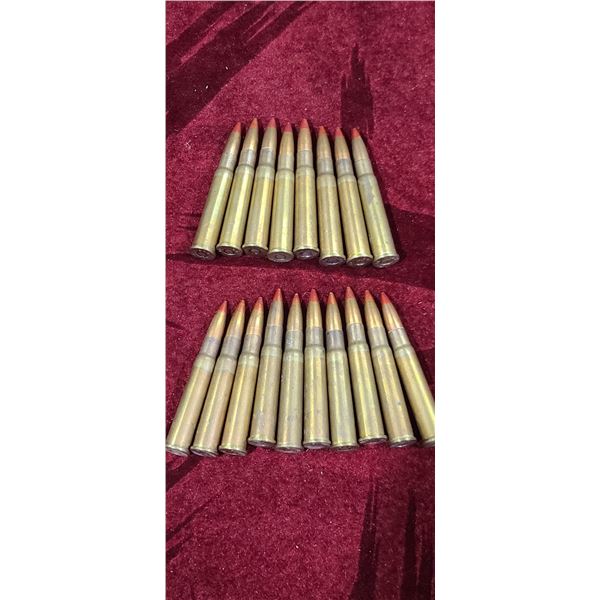 18 RED TIPPED TRACER .303 BRITISH BALL AMUNITION MARKED 1942