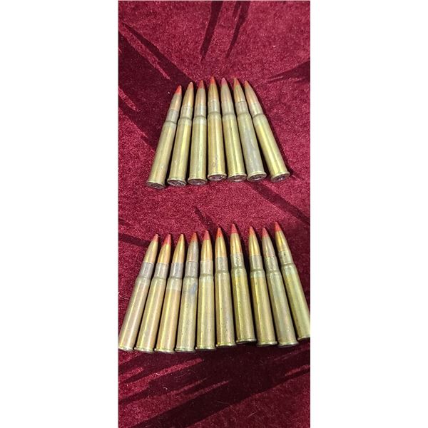 18 RED TIPPED TRACER .303 BRITISH BALL AMUNITION MARKED 1942